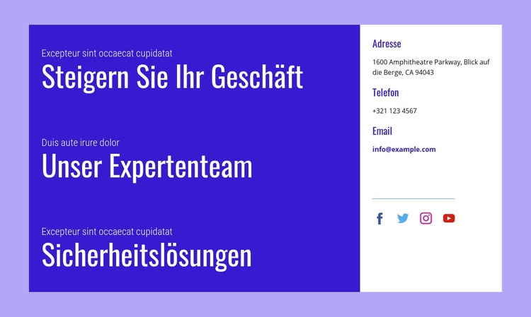 Sicherheitslösungen Landing Page