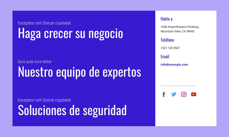 Soluciones de seguridad Plantilla HTML