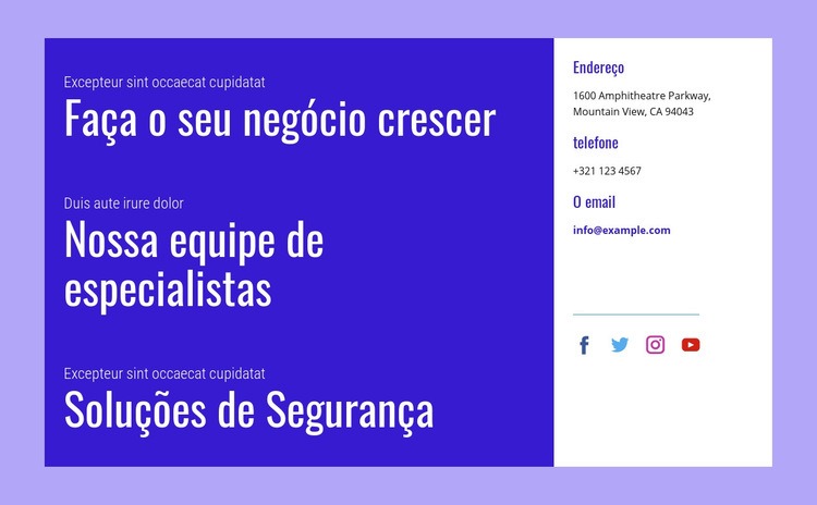 Soluções de segurança Construtor de sites HTML