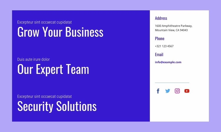 Security solutions Website Mockup