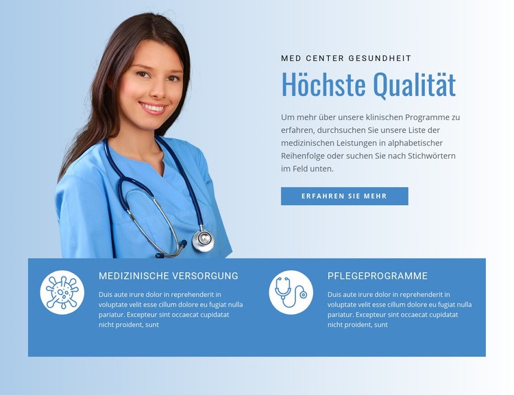 Krankenversicherung Website-Modell