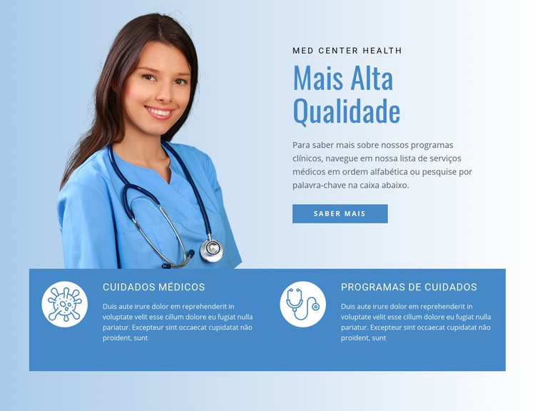 Plano de saúde Maquete do site