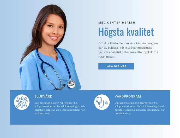 Hälsoförsäkring Webbplats mall
