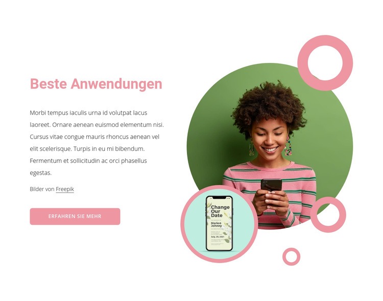 Beste Anwendungen Website Builder-Vorlagen