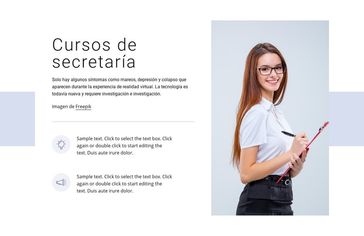 Cursos de secretaría Página de destino