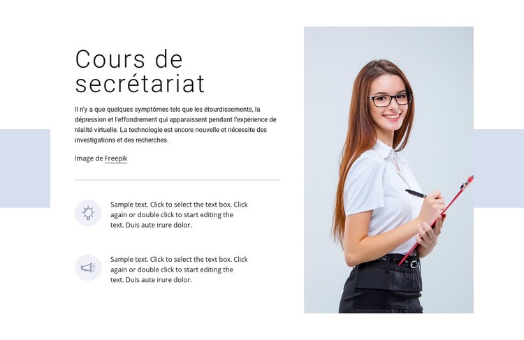 Cours de secrétariat Conception de site Web