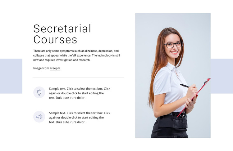 Secretarial courses HTML Template