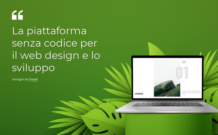 Piattaforma senza codice Costruttore di siti web HTML