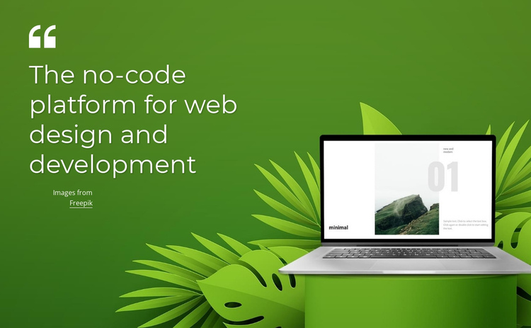 No-code platform One Page Template