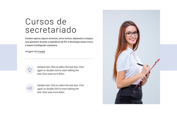 Cursos de secretariado Modelo HTML