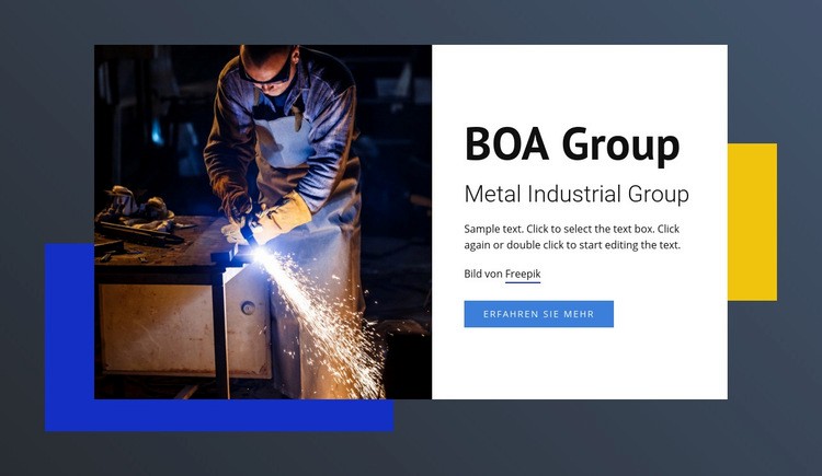 Metal Industrial Group Eine Seitenvorlage