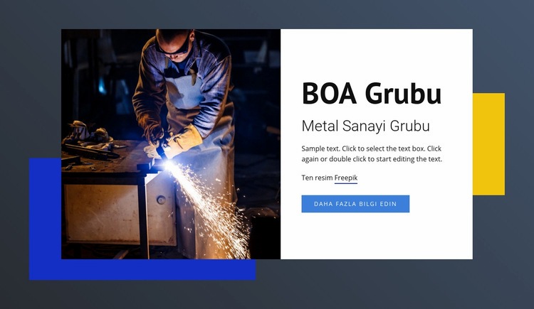 Metal Sanayi Grubu Html Web Sitesi Oluşturucu