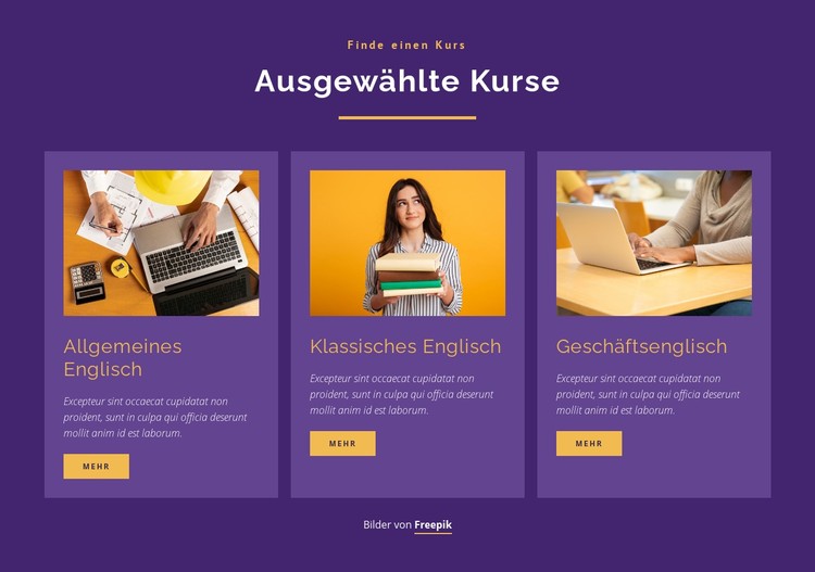 Englischunterricht CSS-Vorlage