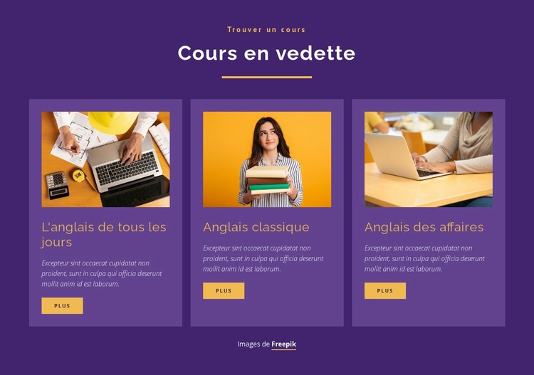 Cours d'anglais Conception de site Web