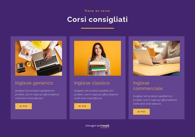 Classe di educazione inglese Modello CSS