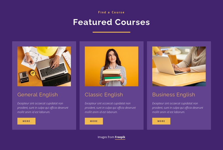 English education class WordPress Website Builder