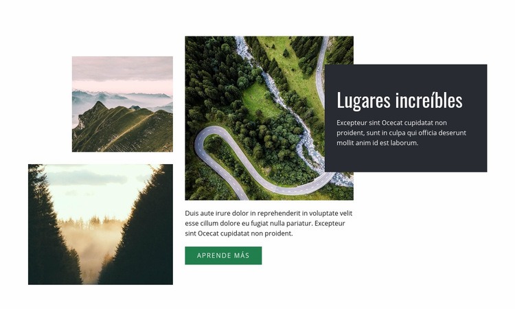 Lugares impresionantes Diseño de páginas web