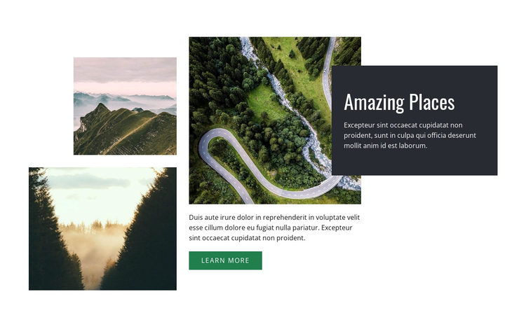 Breathtaking places One Page Template