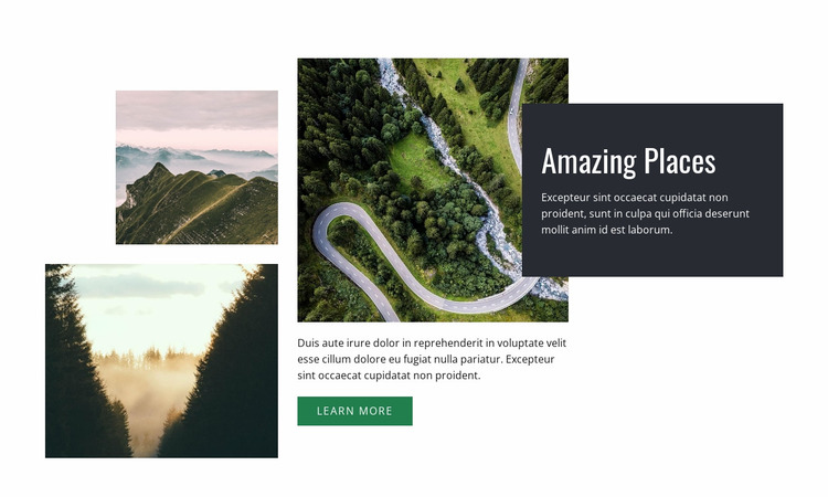 Breathtaking places Website Mockup