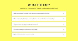 FAQ On Yellow Background HTML5 Template