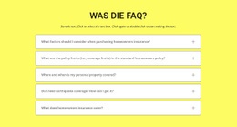 FAQ Auf Gelbem Hintergrund - HTML Generator