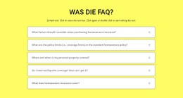 FAQ Auf Gelbem Hintergrund