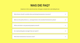 FAQ Auf Gelbem Hintergrund