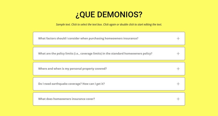 Preguntas frecuentes sobre fondo amarillo Maqueta de sitio web