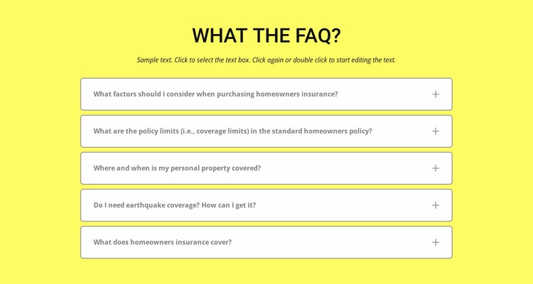 FAQ on yellow background Html Code Example