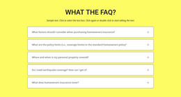 FAQ On Yellow Background - Site Template