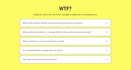 FAQ Op Gele Achtergrond Html5 Responsieve Sjabloon