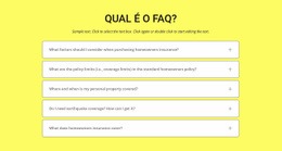 FAQ Sobre Fundo Amarelo - Design Moderno Do Site