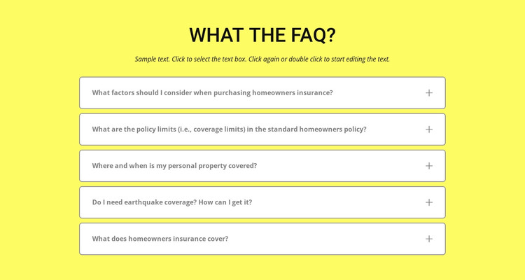 FAQ on yellow background Web Design