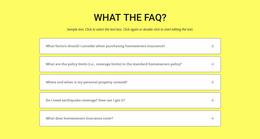 FAQ On Yellow Background HTML5 Template