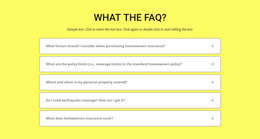 FAQ On Yellow Background Lets Drag And Drop