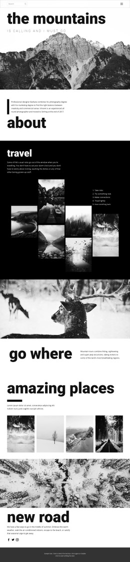 Mountain CSS Templates | Nicepage