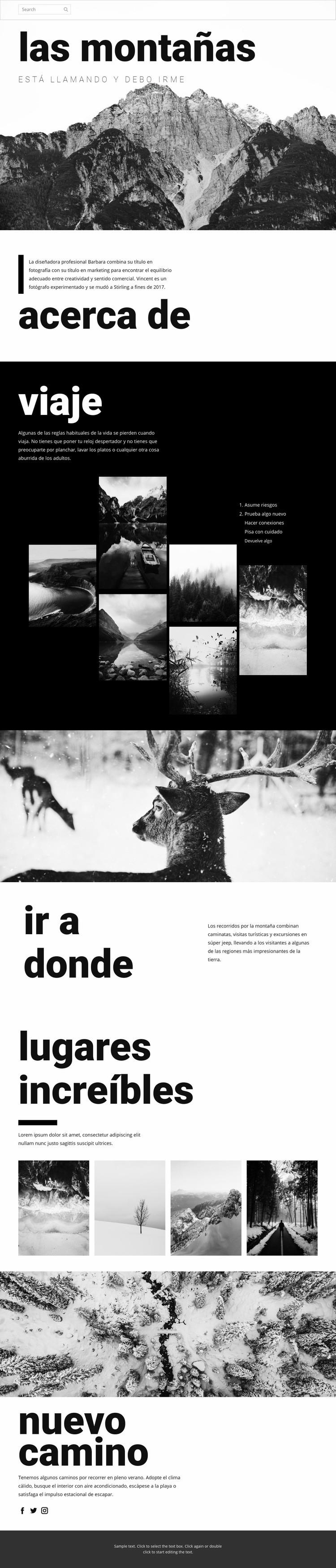 Viajes al aire libre de montaña Plantilla HTML5