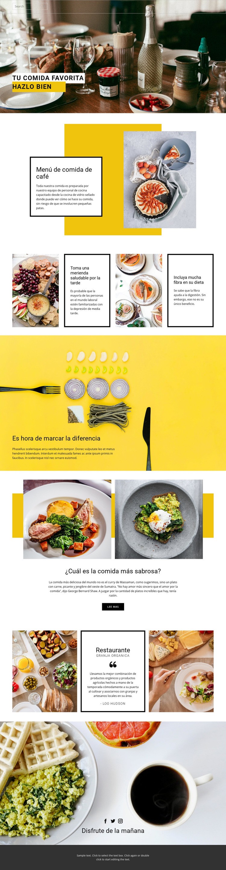 Cocina tu comida favorita Creador de sitios web HTML