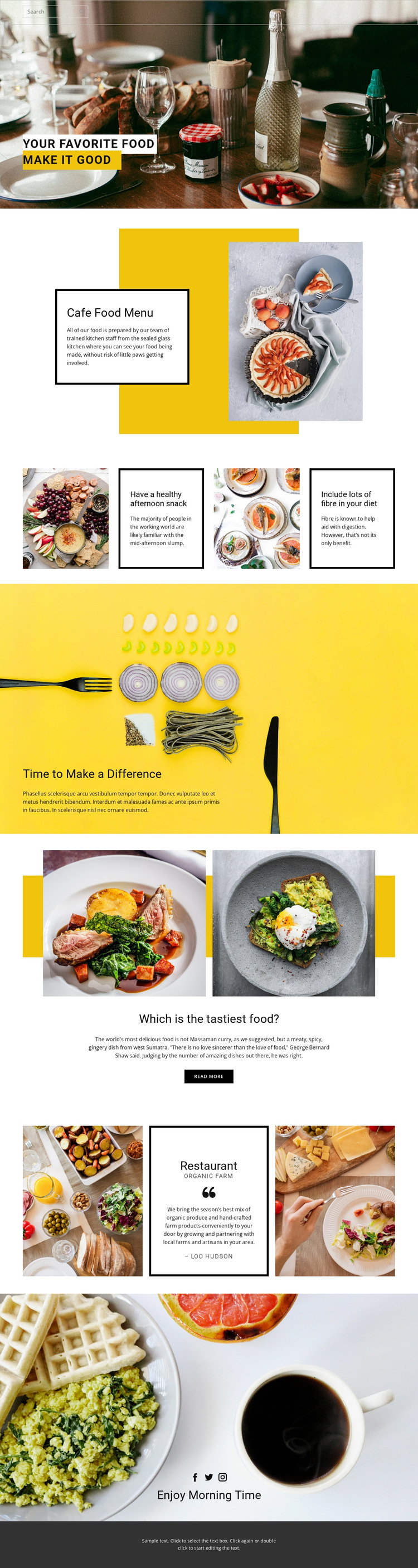 Kook je favoriete eten HTML5-sjabloon