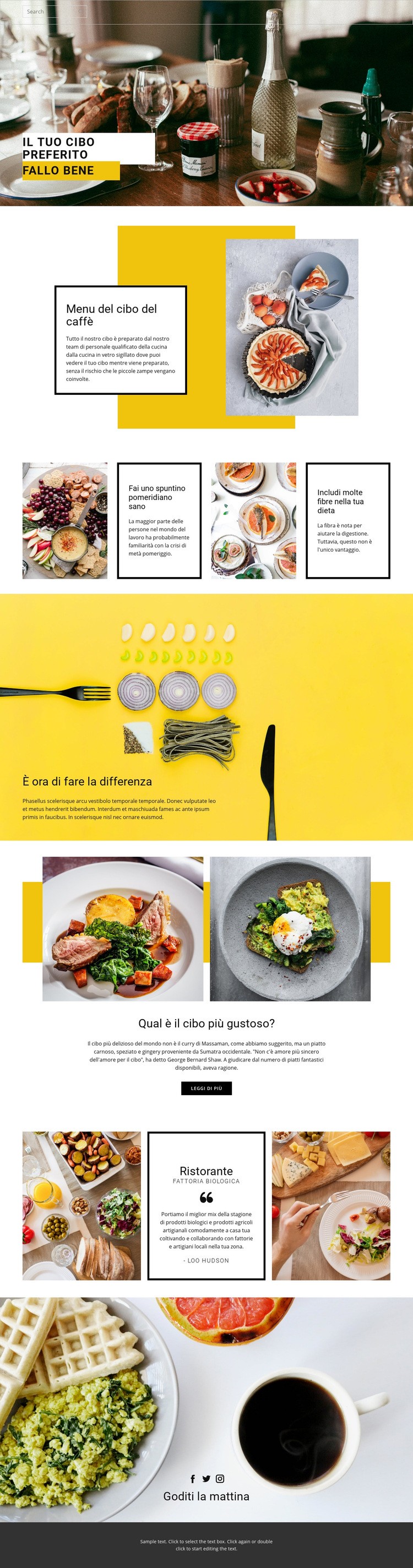 Cucina il tuo cibo preferito Mockup del sito web