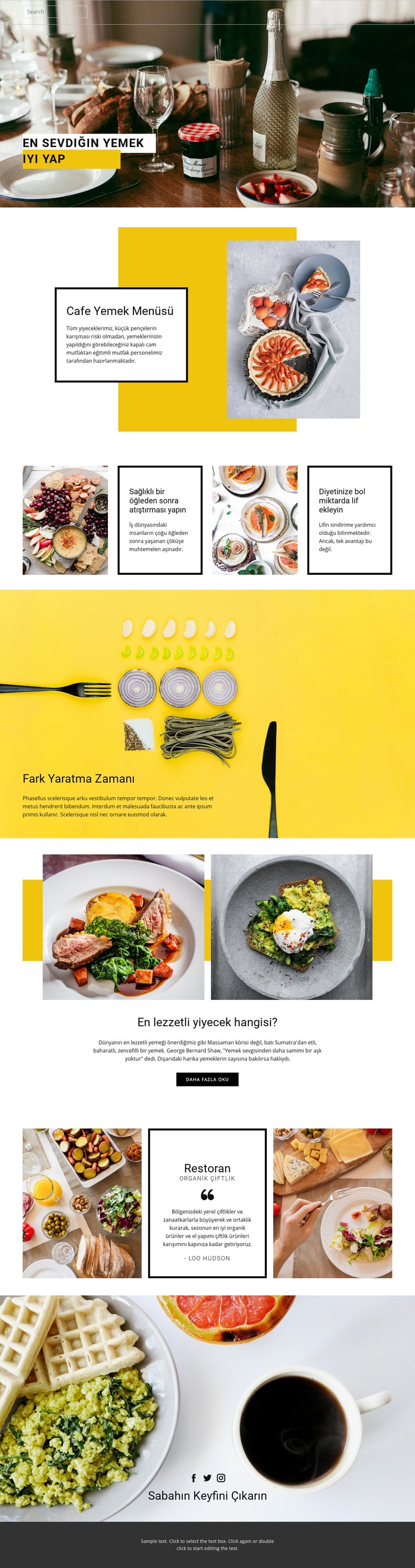 En sevdiğin yemeği pişir Web Sitesi Oluşturucu Şablonları