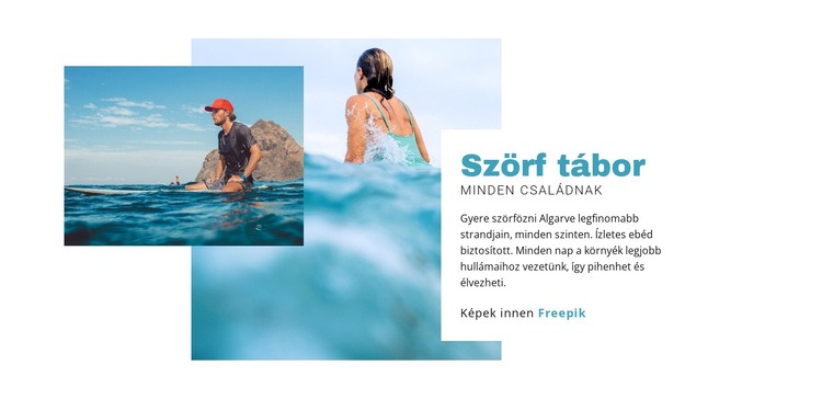 Szörf tábor a családnak HTML Sablon