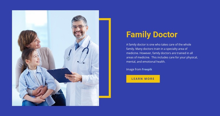 Healthcare and medicine family doctor Elementor Template Alternative