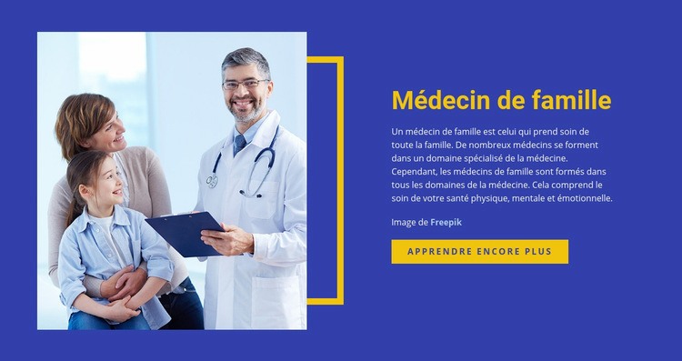 Médecin de famille en santé et médecine Maquette de site Web