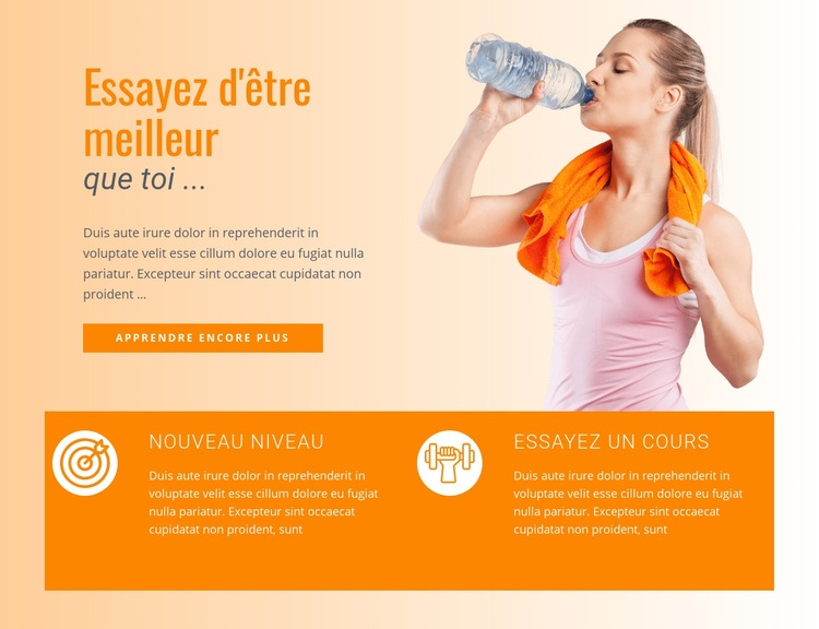 Nourriture et boissons pour le sport Conception de site Web