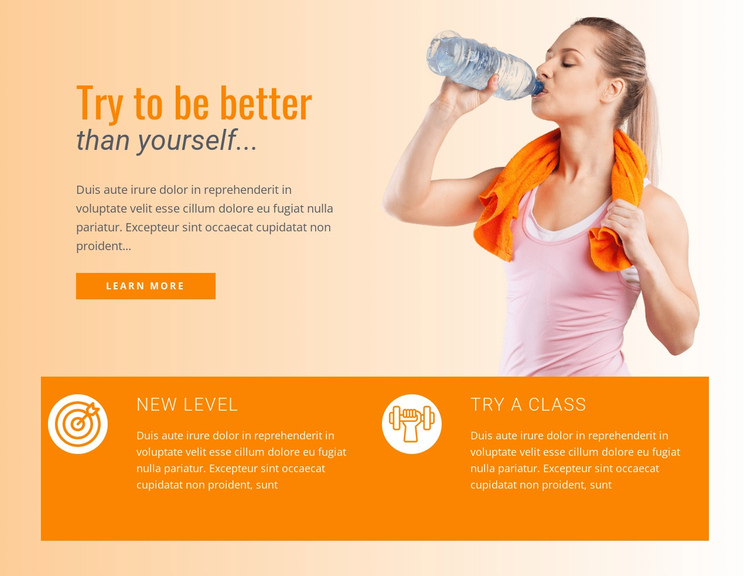 Food and drinks for sport  One Page Template