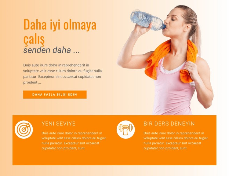Spor için yiyecek ve içecekler HTML5 Şablonu
