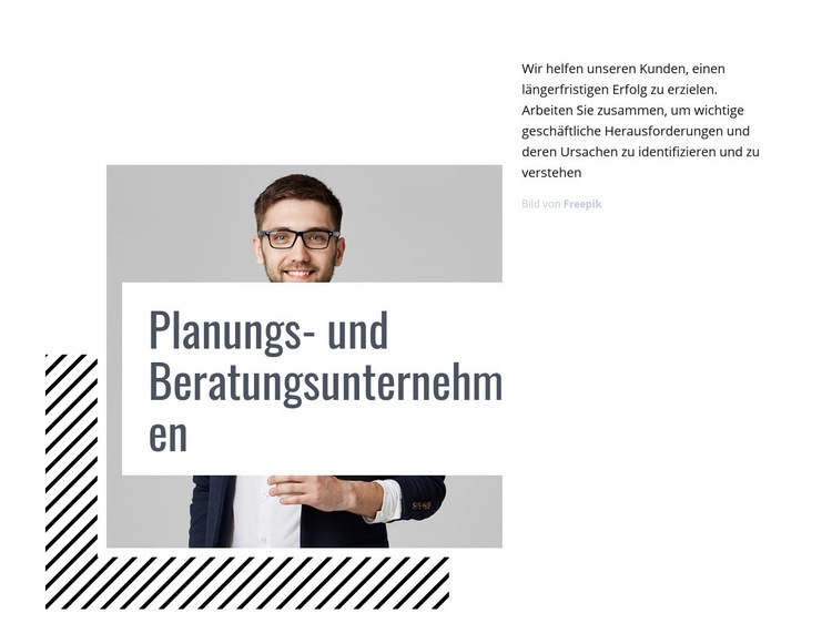 Planungs- und Beratungsunternehmen Eine Seitenvorlage