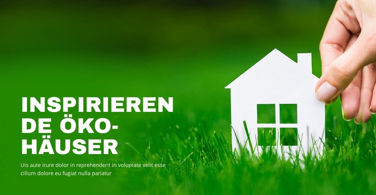 Inspirierende Öko-Häuser Website Builder-Vorlagen