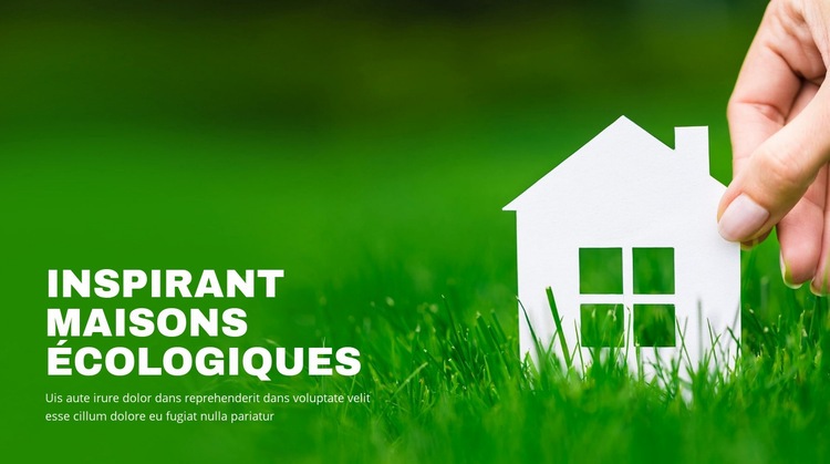 Maisons écologiques inspirantes Maquette de site Web